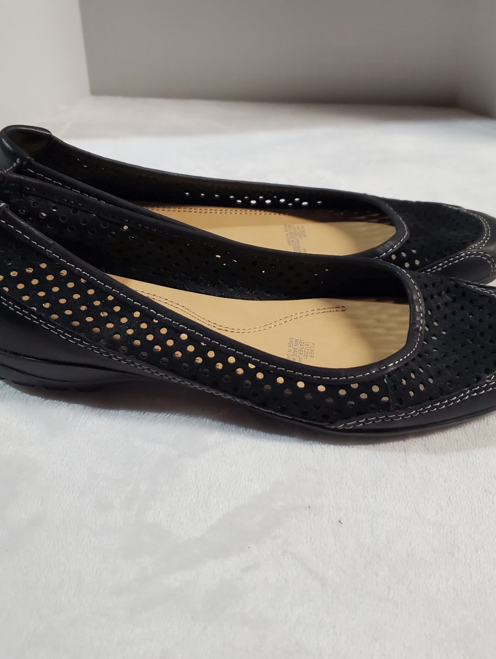 Naturalizer Black Perforated Leather Ballet Flats - Picture 7 of 7